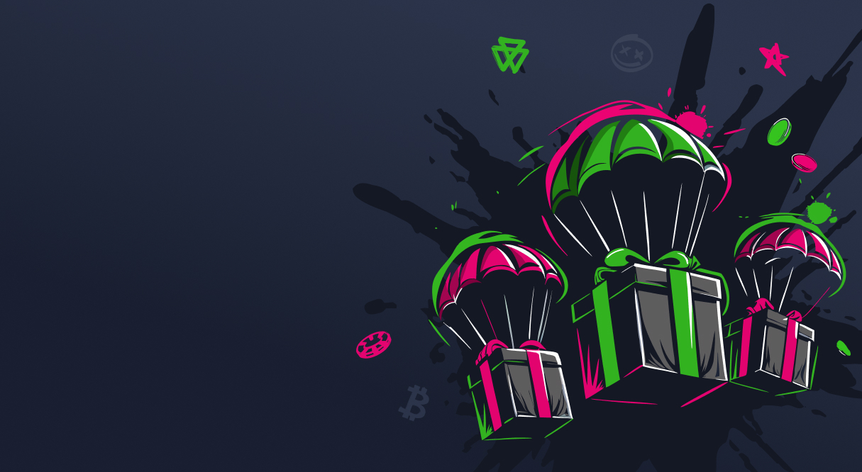 Illustration von Krypto-Casino-Elementen